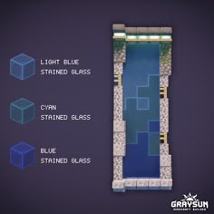 an image of a blue stained glass window with instructions on how to use it in the game