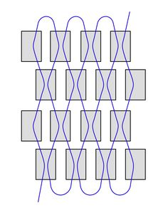 an image of a computer screen with blue lines going through the top and bottom half