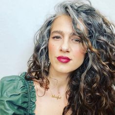 10 Ways to Go Gray and Rock All the Way Through Transition Grey Hair Over 50, Brown Curly Hair, Beautiful Gray Hair, Gray Hair Growing Out, Natural Gray Hair, Transition To Gray Hair