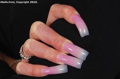 Da shape! Clear Duck Nails, Medium Curved Acrylic Nails, Flare Nails Acrylics, Diy Claws, Lila Nails, Curve Nails, Metallic Nails Design, Metallic Nail