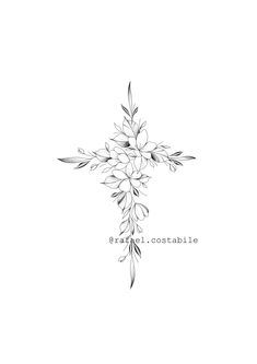 a black and white drawing of flowers with the words beautiful coustable on it