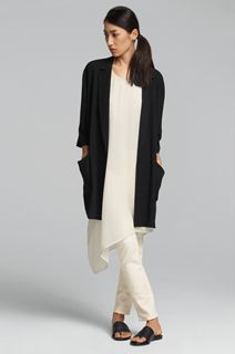 EILEEN FISHER Spring Icons Collection: Boxy Jacket + Silk Layering Dress + Slim Ankle Jean Spring Icons, Petite Womens Clothing, Boxy Jacket, Elegant Clothes, Dress Slim, No Excuses, Mode Casual, Looks Black