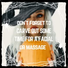 Med Spa Halloween Decor, Fall Facial Quotes, Esthetician Halloween Quotes, Halloween Waxing Posts, Halloween Waxing Quotes, October Esthetician Posts, Halloween Skincare Quotes, Fall Facial Specials, Fall Facials