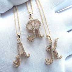 Letter Pendent -About 1" Height -About 1" Wide -About 2-3 Mm Thick -Lightweight -Cubic Zirconia Stones -24 Kt Gold Filled -Nickel Free -Lead Free -Hypoallergenic Necklace -Thin Gold Chain -24 Kt Gold Filled -18"-20" Long -Nickel Free -Lead Free -Hypoallergenic Letter Pendent, Hypoallergenic Necklace, 24kt Gold, Letter Necklace, Cz Diamond, Necklace For Women, Initial Necklace, Gold Chain, Gold Chains