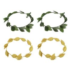 Description: Adult women festival hairband Green leaves headband and gold fabric headband for wedding, parties, great for all seasons Roman Greek goddess Caesar Laurel wreath style for fancy dress, costume Perfect hair accessories photo props Specification: Material: , fabric Gold headband diameter: Approx. 20cm/ 7.9 inch Green headband length: Approx. 60cm/23.6 inch Color: Green, gold Package Includes: 2 Pieces Green Leaves Headband 2 Pieces Gold Cloth Leaves Headband Note: 1. Color might be sl Headband For Wedding, Green Headband, Leaves Headband, Fancy Dress Costume, Roman Goddess, Gold Headband, Fabric Headbands, Laurel Wreath, Wedding Parties