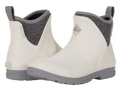 The Original Muck Boot Company Muck Originals Ankle - Women's Shoes : White/Grey Wool : Crafted with style and comfort The Original Muck Boot Company Muck Originals Ankle booties feature a man-made upper, lining, insole, and outsole, a pull-on construction, and a round-toe silhouette. Imported. Measurements: Weight: 1 lb 6 oz Circumference: 11 in Shaft: 6 in Product measurements were taken using size 7, width M. Please note that measurements may vary by size. Weight of footwear is based on a sin Womens Muck Boots, Boot Companies, Muck Boots, Boots Women, Shoes White, Product Reviews, Ankle Booties, Chelsea Boots, Grey And White