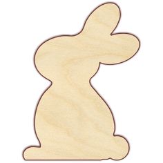 a wooden cutout of a rabbit