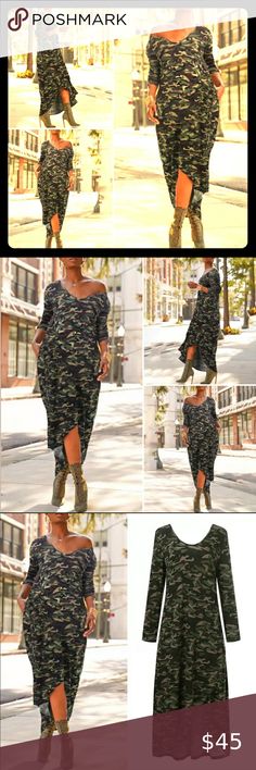 Split, High-Low, Camouflage, Midi, Shirt Dress Split, High-Low, Camouflage, Midi, Shirt Dress  Preorders Dresses Midi Casual Camouflage Fall Dresses, Casual Camouflage Dresses For Spring, Casual Khaki Maxi Dress For Fall, Casual Camouflage Dresses For Fall, Casual Camouflage Dress For Spring, Casual Camouflage Dress For Fall, Casual Camouflage Dresses, Midi Shirt Dress, Boutique Dresses