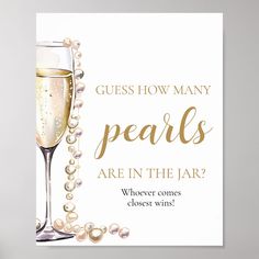 there is a card with pearls on it