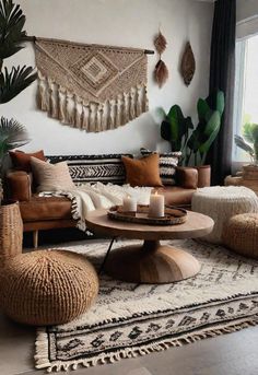 21 Inspiring Boho Living Room Ideas Boho Western Living Room, Boho Living Room Decor Ideas, Dark Boho Living Room, Cozy Boho Living Room, Western Living Room, Boho Chic Living Room, Living Room Themes, Bohemian Living Rooms, Living Room Redo