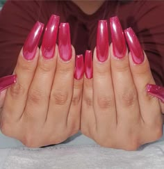 Nails Xl Ballerina, Pink Oval Nails, Nails August, Nails April, Nails Ballerina, Pink Chrome Nails, Curved Nails, Chrome Nails Designs, Hacks Beauty