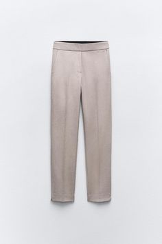 JOGGER WAIST PANTS - CAMEL/WHITE | ZARA United States Jeans Blazer, Casual Bottoms, Tapered Pants, Zara United States, Waist Pants, Welt Pockets, Camel, Mid Rise, Zara