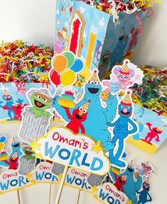 Elmo’s World themed Party Decorations – Dae2Dae Events Friends Centerpieces, Spidey And His Amazing Friends, Ghost Spider, Amazing Friends, Shredded Paper