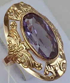 USSR Vintage Original Soviet Alexandrite (lab. created) Rose Gold Ring 583 14K | eBay Alexandrite Ring Vintage, Vintage Alexandrite Ring, Vintage Amethyst Crystal Ring For Gift, Russian Alexandrite, Alexandrite Jewelry Vintage, Russian Jewelry, Alexandrite Jewelry, Resin Rings, Alexandrite Stone