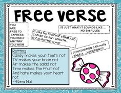 a poster with the words free verse