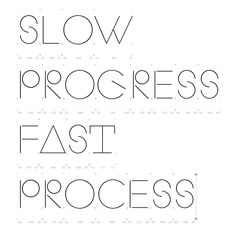 the words slow process fast process are in black and white