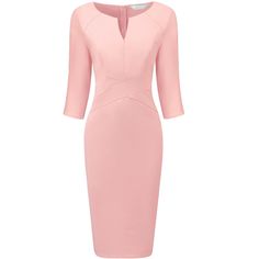 This dress can be a perfect addition to almost any outfit from formal to daily wear, great for work, meetings, offices, businesses, work, parties, cocktails, weddings, casual, everyday dressing, etc. Keep your look elegant and stylish in summer weather with this sheath dress from Hobemty, featuring a hidden zipper at the front and cross waist-lined for a sheath fit. Pair with a delicate necklace and heels for a chic office look. Comfortable and classic, this sheath Pencil dress is perfect on its Work Parties, Zipper Neck, Work Meetings, Pencil Dresses, Midi Pencil Dress, Summer Weather, Dresses Pink, Chic Office, Midi Sheath Dress