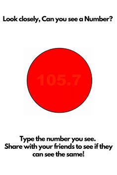 a red circle with the number 1057 on it and text that reads look closely, can you see a number?