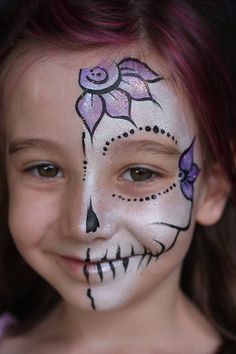 Kids Halloween Face, Face Painting Halloween Kids, Skeleton Face Paint, Sugar Skull Face Paint, Halloween Disco, Halloween Makeup For Kids, Monster High Halloween, Halloween Makeup Sugar Skull, Face Painting For Boys