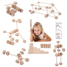 PRICES MAY VARY. Improves your children learning through STEM (science, technology, engineering & math) concepts. Creating models helps them hone their analytical skills, fine motor skills, hand-eye coordination, imagination, and spatial awareness. 【CPC APPROVED】100% Natural Wood, Designed for babies or kids ages 4-8,also suitable for autistic kids. Earth-friendly, NON-TOXIC toys are safe for kids! The edges are polished into smooth shapes to ensure the safety. 【WHAT YOU GET】40 pcs rods of diffe Stem Preschool, Construction Gifts, Preschool Learning Toys, Tinker Toys, Analytical Skills, Crafting Room, Preschool Stem, Building Toys For Kids, Wooden Building Blocks