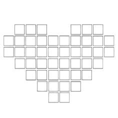 a heart made out of squares on a white background