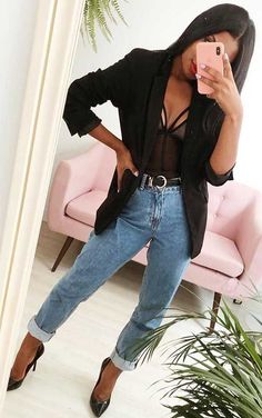 Look Jean, Fiesta Outfit, Causal Outfits, Lingerie Outfits, Blazer Outfits, Work Outfits Women, Outfits Casuales, Edgy Fashion