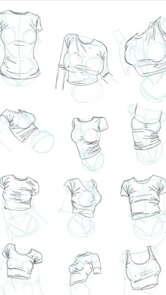 some sketches of different types of clothing on a white background with the words how to draw clothes