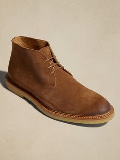 Owen Suede Chukka with Crepe Sole | Banana Republic Chukka Boots Outfit, Suede Chukka Boots, Suede Chukkas, Mens Glasses Frames, Chukka Boots Men, Best Shoes For Men, Desert Boots, Mens Glasses, Suede Booties