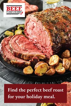 The classics never go out of style. Find the perfect beef roast for your dinner this year. Christmas Prime Rib Recipe, Christmas Prime Rib, Beef Recipes Easy Dinners, Beef Rib, Weekly Recipes, Beef Dinners