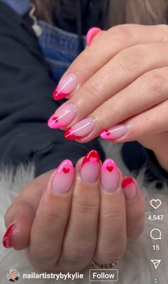 Short Valentines Acrylics, Squoval Valentine Nails, Hot Pink Valentine Nails Almond, Valentines Acrylic Nail Designs, Valentines Nails Acrylic Almond, Purple Valentines Day Nails, Valentines Day Nails Coffin, Squoval Acrylic Nails, Nails Squoval