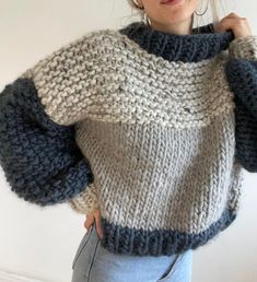 Buy Chunky Knitting Pattern Six Stitch Sweater Online in India - Etsy Chunky Knitting Patterns, Stitch Sweater, Chunky Knitting, Sweater Knitting Patterns, Chunky Yarn, Chunky Knits Sweater, 가을 패션, Chunky Sweater, Knit Fashion