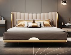 Luxurious Leather Headboard Bed With LED Lights / Lixra Luxury Bed Headboard Design, Staircase Cladding, Bed Design Modern Luxury, Luxury Bed Design, Bed Panel, Pik 2, Luxury Headboard, Luxury Bedroom Sets, Deco Living Room