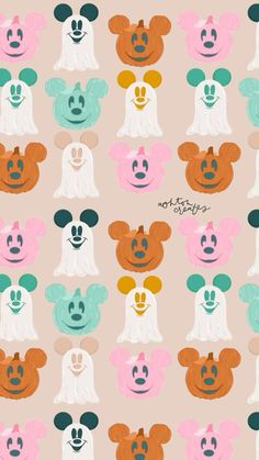 mickey and minnie mouse faces on pink background