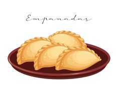 empanadas on a plate with the word empanadas above it