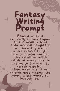 an advertisement for fantasy writing project