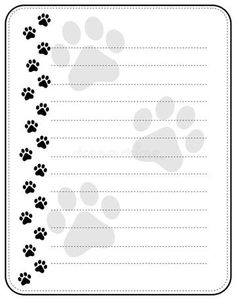 a dog's paw printable lined notepad