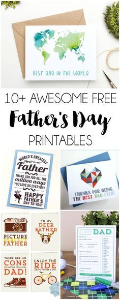 father's day printables with the words best dad in the world