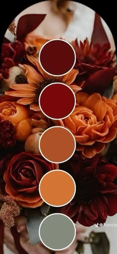 Rust Orange Color Palette Wedding, Fall Wedding Cinnamon Color, Wine Color Wedding Decor, Cranberry And Rust Wedding, Orange And Maroon Color Palette, Maroon Orange Color Palette, November Wedding Decorations Diy, Wedding Color Palette Burnt Orange, Red Fall Wedding Colors