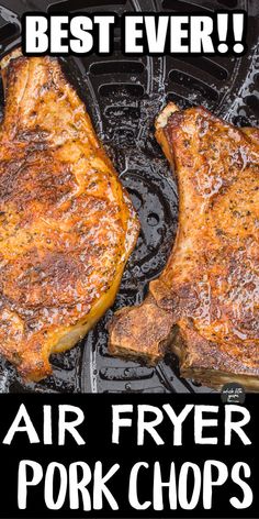 Learn the secret to crispy and tender air fryer pork chops. This bone-in recipe is low carb, keto, and absolutely delicious.