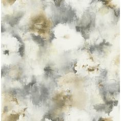 an abstract painting with white and grey colors on it's surface, including the background