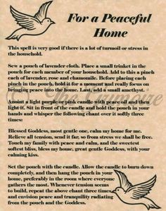 Spell Pages, Hoodoo Spells, Witchcraft Spell Books, Peaceful Home, Witch Spell, Wiccan Spells, Spells Witchcraft