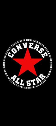 the converse all star logo is shown on a black background with red and white stars