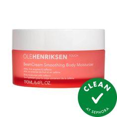 A whipped body moisturizer, packed with AHAs and caffeine, that visibly brightens and hydrates for smoother, more even-looking skin all over.Highlighted Ingredients:- AHAs (Alpha Hydroxy Acids) and Fruit Enzymes: Help loosen and lift dead skin cells to reveal smoother, more even-looking texture.- Caffeine: Helps nourish and support skin.- EFAs (Essential Fatty Acids), Rich Butters, and Oils: Act as building blocks for healthy-looking skin, help nourish, and condition. Ole Henriksen, Beauty Gadgets, Alpha Hydroxy Acid, Antiperspirant, Essential Fatty Acids, Moisturizing Lotions, Too Cool For School, Body Soap, Body Moisturizer