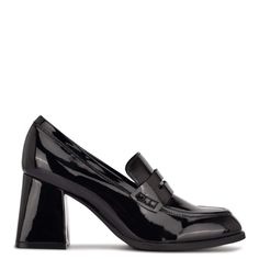 Zest Heeled Loafers - Nine West High Heel Loafers Outfit, Heel Loafers Outfit, Womens Loafers Black, High Heel Loafers, Loafers Outfit, Funky Shoes, Girls Heels, Cute Heels, Dressing Up