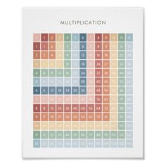 a multicolored poster with the numbers in different colors and sizes, on a white background