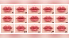 the steps in how to apply lipstick for different types of lips, from top to bottom