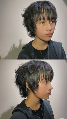 Instagram : Haircut @9hahoi  https://www.instagram.com/9hahoi/ #hair #shorthair #hairstyle #wolfcut  #haircut #hairstylist #mullet  #hairdesign #hanoi #vietnam #vietnamese #so9hahoi #xomhahoi #9xomhahoi #9hahoi Mullet Wolfcut Short Hair, Cool Guy Hairstyles, Shag Hairstyles Asian, Haircut Idea For Round Face, Pixie Wolfcut, Bangs Short Haircut, Alt Hairstyles Men, Hairstyles Wolfcut, Short Haircuts Aesthetic