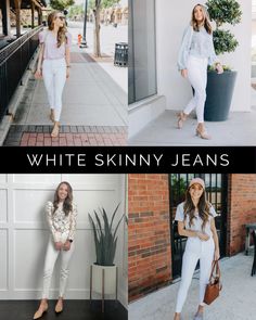 White Jeans (3 Styles + Outfit Ideas) - Merrick's Art Early Spring Outfits Casual, Beach Outfit Casual, English Clothes, White Wide Leg Jeans, Spring Trends Outfits, English Fashion, White Distressed Jeans, Date Outfit Casual