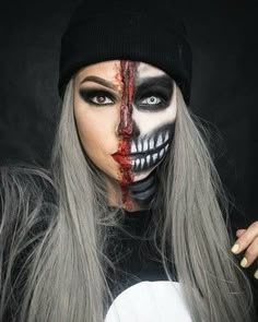 Horror Make-up, Liquid Latex, Scary Face, Skeleton Makeup