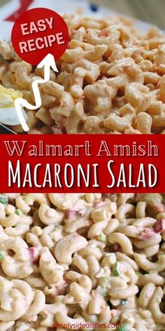 the macaroni salad recipe is ready to be eaten and served on a plate